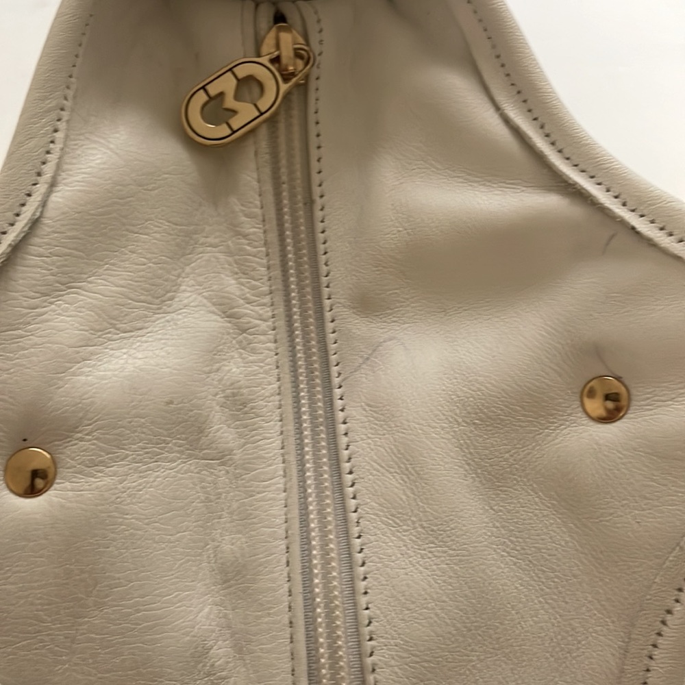 Marino Orlandi large imprinted white brown shoulder bag/ tote - Picture 16 of 16